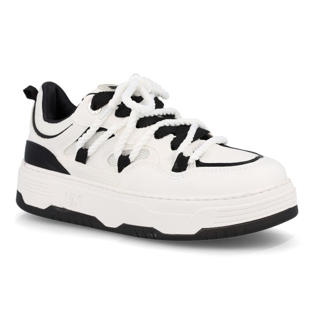 Via Marte Tenis Casual 225003-01 Milk-Preto-Milk Napa-Mesh Sport_4__